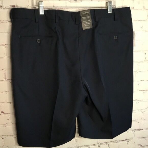 NWT Jos. A. Bank Traveler Navy Slider Waistband Pleated Front Shorts Men Size 40 - Picture 8 of 10